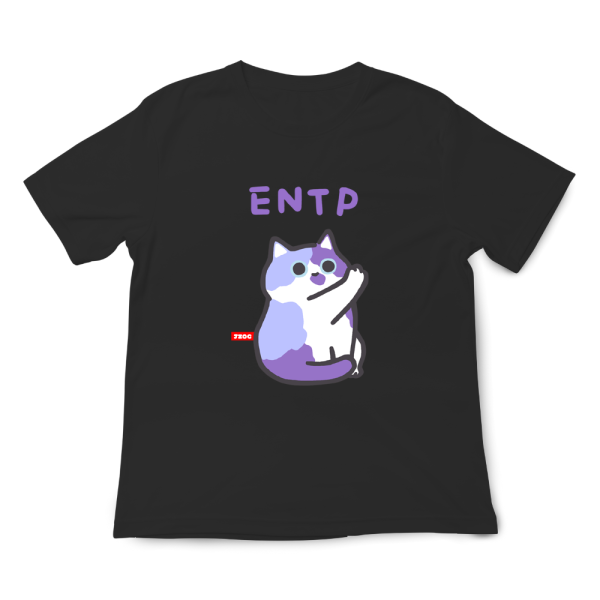 MBTI貓咪 ENTP-辯論家 印花短袖 柴犬,貓咪,T恤,百搭,網路購物,萌經濟,可愛,卡通,狗狗,凱蒂貓