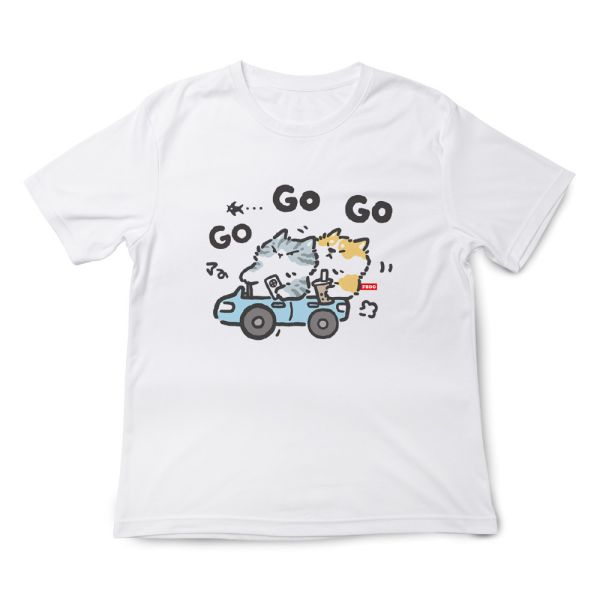 貓咪&柴犬-GO GO GO 印花短袖 柴犬,貓咪,T恤,百搭,網路購物,萌經濟,可愛,卡通,狗狗,凱蒂貓