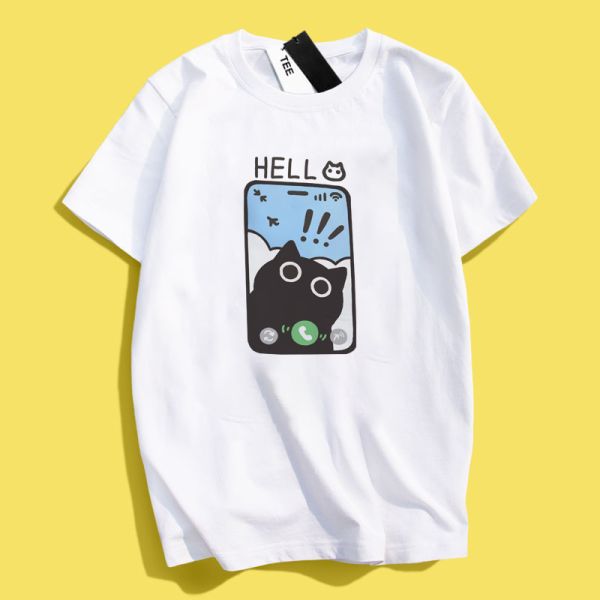 Black Cat - HELLO! Tee Black Cat - HELLO! Tee