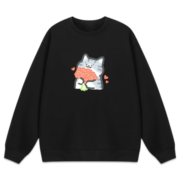 貓咪-情人節 重磅刷毛大學T 柴犬,貓咪,T恤,百搭,網路購物,萌經濟,可愛,卡通,狗狗,凱蒂貓