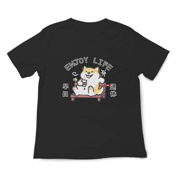 柴犬-早日退休 印花短袖 柴犬,貓咪,T恤,百搭,網路購物,萌經濟,可愛,卡通,狗狗,凱蒂貓