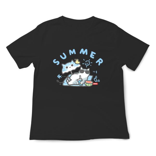 貓咪-SUMMER 印花短袖 柴犬,貓咪,T恤,百搭,網路購物,萌經濟,可愛,卡通,狗狗,凱蒂貓