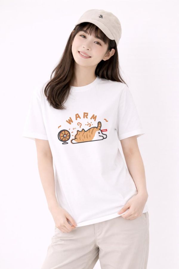 橘貓-暖爐 印花短袖 柴犬,貓咪,T恤,百搭,網路購物,萌經濟,可愛,卡通,狗狗,凱蒂貓