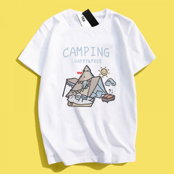 Cat Camping Tee Cat Camping Tee