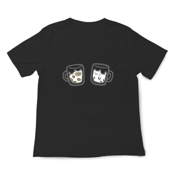 貓咪-茶和牛奶 印花短袖 柴犬,貓咪,T恤,百搭,網路購物,萌經濟,可愛,卡通,狗狗,凱蒂貓