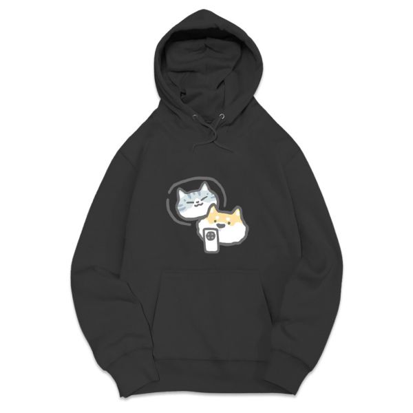 貓咪&柴犬-我想你了 重磅刷毛連帽T