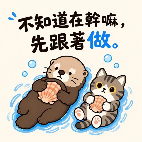 虎斑貓與海獺-敲貝殼 印花短袖 虎斑貓T恤,海獺T恤,貓咪T恤,印花短袖,純棉T恤,海獺短袖,貓咪短袖,動物T恤,海洋系列T恤,插畫T恤,中性短袖,JZ TEE