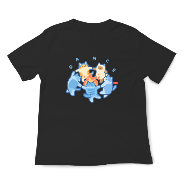 貓咪-DANCE 印花短袖 柴犬,貓咪,T恤,百搭,網路購物,萌經濟,可愛,卡通,狗狗,凱蒂貓