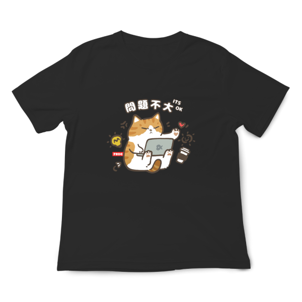 橘貓-問題不大 印花短袖 柴犬,貓咪,T恤,百搭,網路購物,萌經濟,可愛,卡通,狗狗,凱蒂貓