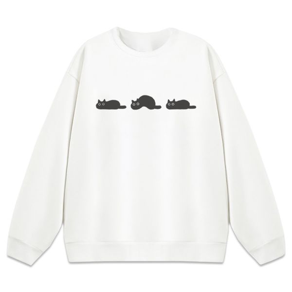 黑貓-毛毛蟲 重磅刷毛大學T 柴犬,貓咪,T恤,百搭,網路購物,萌經濟,可愛,卡通,狗狗,凱蒂貓