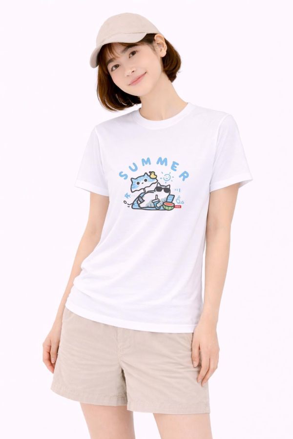 貓咪-SUMMER 印花短袖 柴犬,貓咪,T恤,百搭,網路購物,萌經濟,可愛,卡通,狗狗,凱蒂貓