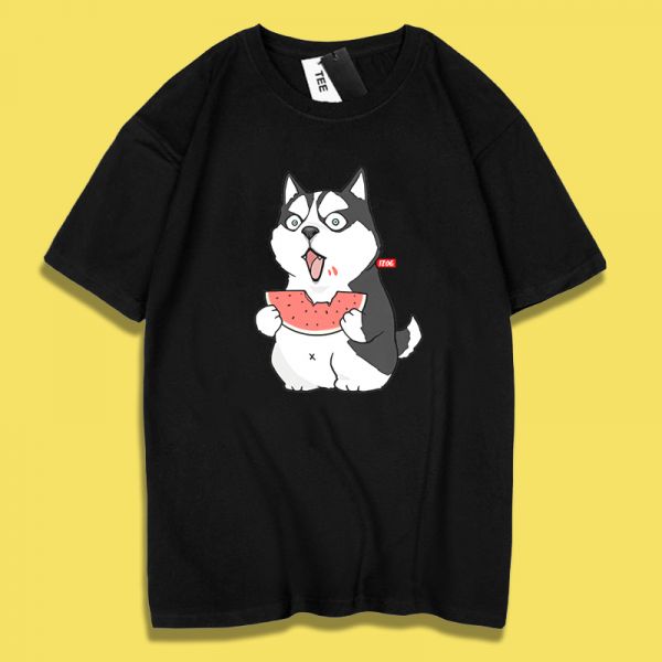 Husky Eating Watermelon Tee Husky Eating Watermelon Tee