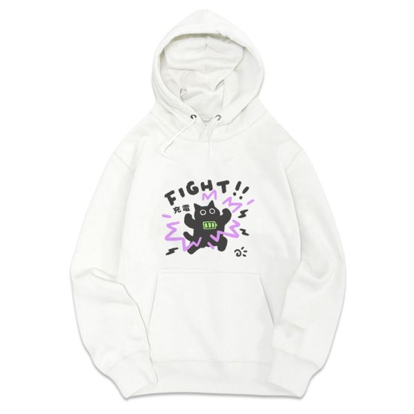 黑貓-充電貓 重磅刷毛連帽T 