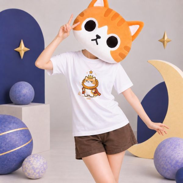 貓咪十二星座-獅子座 印花短袖 獅子座T恤,獅子座短袖,星座T恤,貓咪星座T恤,貓咪T恤,十二星座T恤,印花短袖,純棉T恤,星座禮物,插畫T恤,JZ TEE