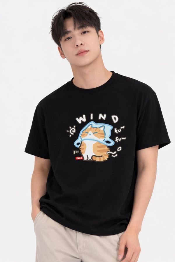 橘貓與風 印花短袖 柴犬,貓咪,T恤,百搭,網路購物,萌經濟,可愛,卡通,狗狗,凱蒂貓