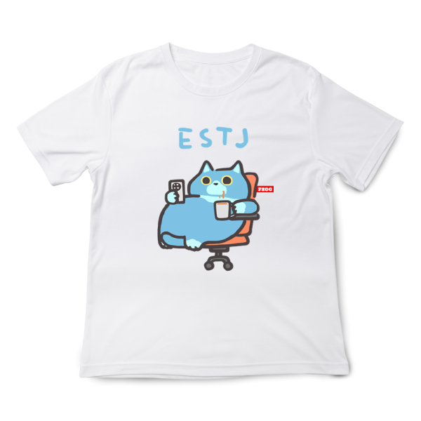 MBTI貓咪 ESTJ-總經理 印花短袖 柴犬,貓咪,T恤,百搭,網路購物,萌經濟,可愛,卡通,狗狗,凱蒂貓