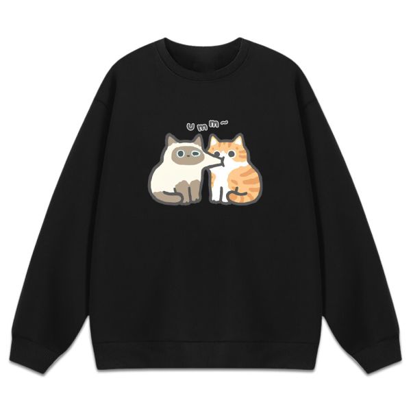 橘貓&暹羅貓-吸臉 重磅刷毛大學T 柴犬,貓咪,T恤,百搭,網路購物,萌經濟,可愛,卡通,狗狗,凱蒂貓