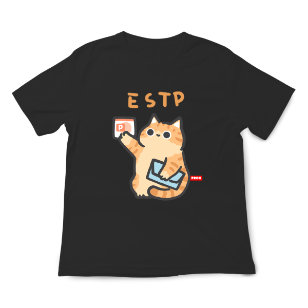 MBTI貓咪 ESTP-企業家 印花短袖 柴犬,貓咪,T恤,百搭,網路購物,萌經濟,可愛,卡通,狗狗,凱蒂貓