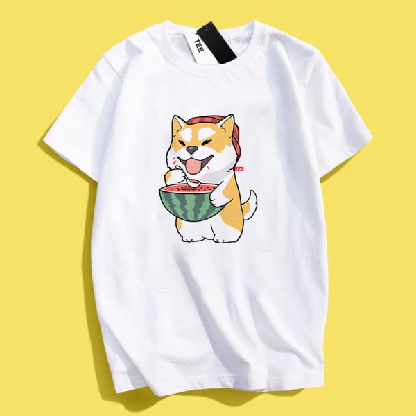 Shiba Inu Eating Watermelon Tee Shiba Inu Eating Watermelon Tee