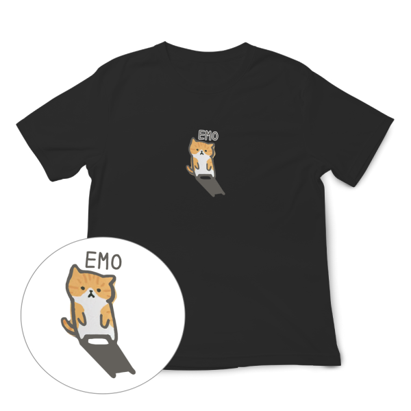 橘貓-EMO 印花短袖 柴犬,貓咪,T恤,百搭,網路購物,萌經濟,可愛,卡通,狗狗,凱蒂貓