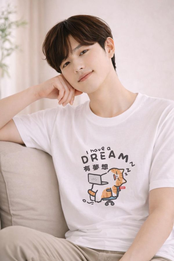 橘貓-有夢想 印花短袖 柴犬,貓咪,T恤,百搭,網路購物,萌經濟,可愛,卡通,狗狗,凱蒂貓