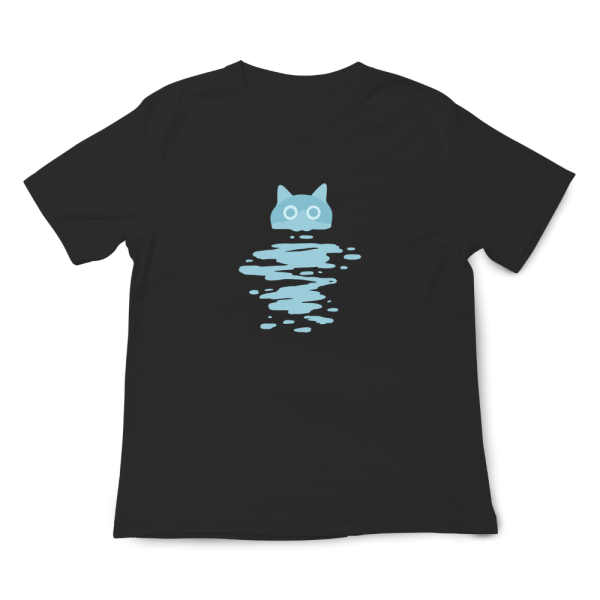 黑貓-日月 印花短袖 柴犬,貓咪,T恤,百搭,網路購物,萌經濟,可愛,卡通,狗狗,凱蒂貓