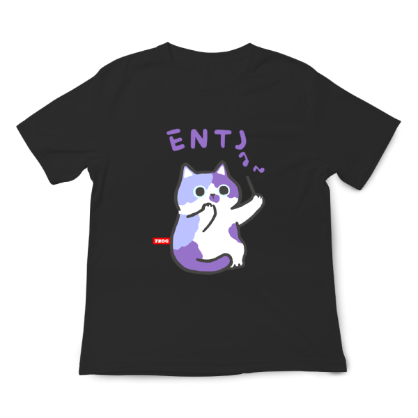MBTI貓咪 ENTJ-指揮官 印花短袖 柴犬,貓咪,T恤,百搭,網路購物,萌經濟,可愛,卡通,狗狗,凱蒂貓