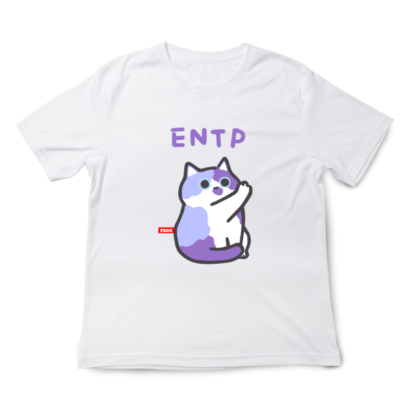 MBTI貓咪 ENTP-辯論家 印花短袖 柴犬,貓咪,T恤,百搭,網路購物,萌經濟,可愛,卡通,狗狗,凱蒂貓