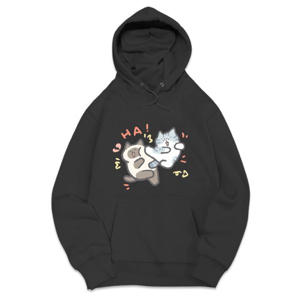 貓咪-HE HA! 重磅刷毛連帽T 