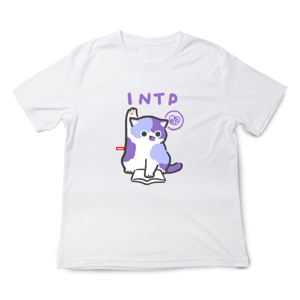 MBTI貓咪 INTP-邏輯學家 印花短袖 柴犬,貓咪,T恤,百搭,網路購物,萌經濟,可愛,卡通,狗狗,凱蒂貓