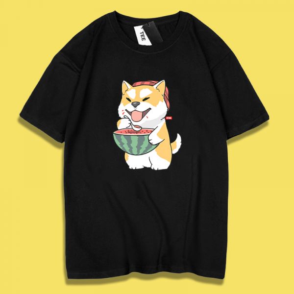 Shiba Inu Eating Watermelon Tee Shiba Inu Eating Watermelon Tee