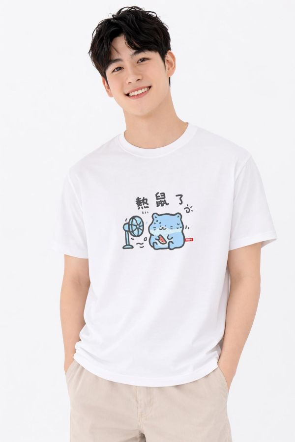 鼠鼠-熱鼠了 印花短袖 柴犬,貓咪,T恤,百搭,網路購物,萌經濟,可愛,卡通,狗狗,凱蒂貓