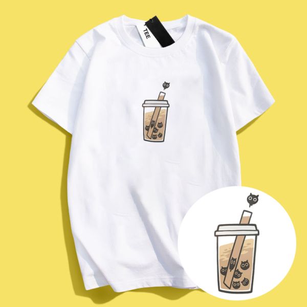 Black Cat Pearl Milk Tea Tee Black Cat Pearl Milk Tea Tee