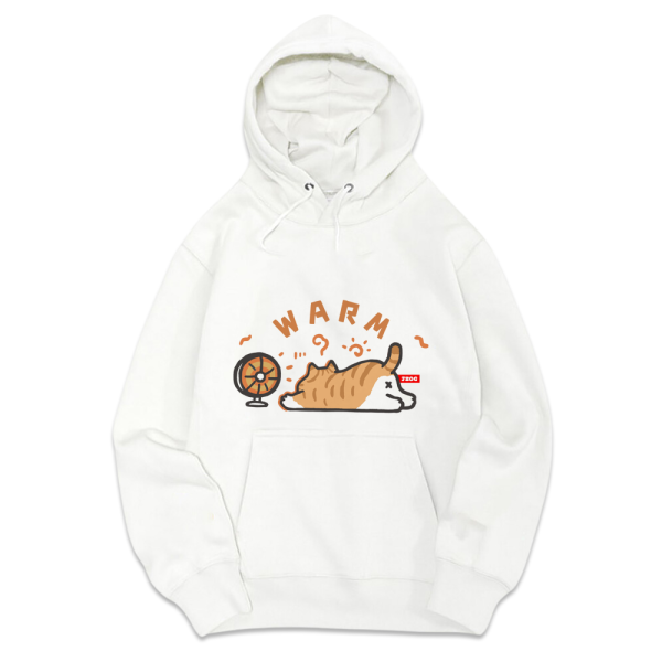 橘貓-暖爐 重磅刷毛連帽T 