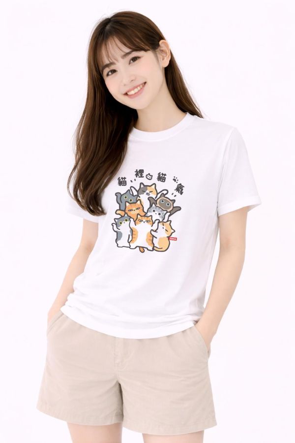 貓咪-貓裡貓氣 印花短袖 柴犬,貓咪,T恤,百搭,網路購物,萌經濟,可愛,卡通,狗狗,凱蒂貓