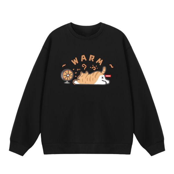 橘貓-暖爐 重磅刷毛大學T 柴犬,貓咪,T恤,百搭,網路購物,萌經濟,可愛,卡通,狗狗,凱蒂貓