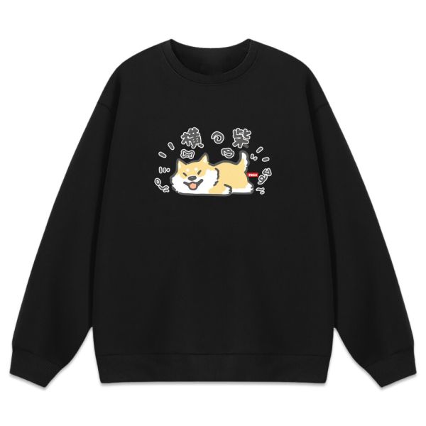 柴犬-橫柴 重磅刷毛大學T 柴犬,貓咪,T恤,百搭,網路購物,萌經濟,可愛,卡通,狗狗,凱蒂貓