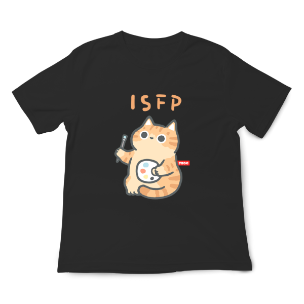 MBTI貓咪 ISFP-探險家 印花短袖 柴犬,貓咪,T恤,百搭,網路購物,萌經濟,可愛,卡通,狗狗,凱蒂貓