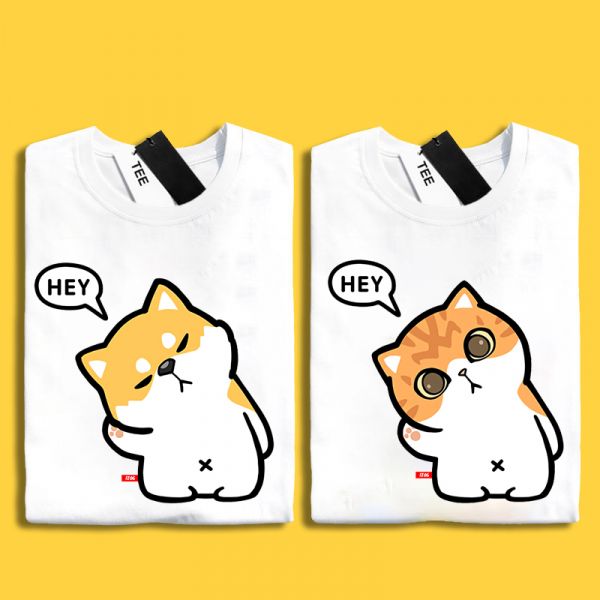 Cat & Shiba Inu HEY Tee Cat & Shiba Inu HEY Tee