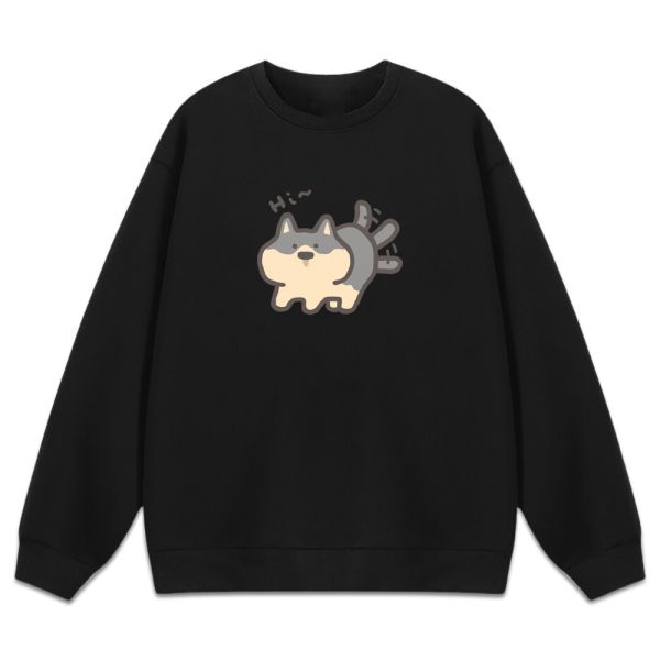 柴犬-Hi 重磅刷毛大學T 柴犬,貓咪,T恤,百搭,網路購物,萌經濟,可愛,卡通,狗狗,凱蒂貓