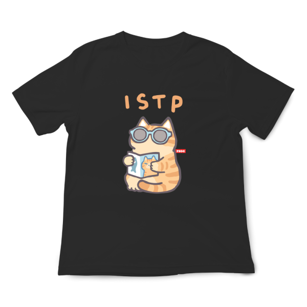 MBTI貓咪 ISTP-鑑賞家 印花短袖 柴犬,貓咪,T恤,百搭,網路購物,萌經濟,可愛,卡通,狗狗,凱蒂貓