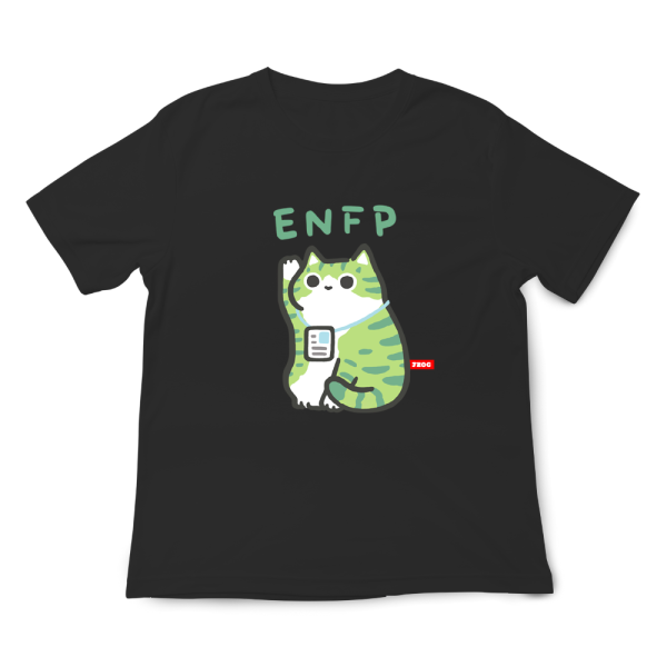 MBTI貓咪 ENFP-競選者 印花短袖 柴犬,貓咪,T恤,百搭,網路購物,萌經濟,可愛,卡通,狗狗,凱蒂貓