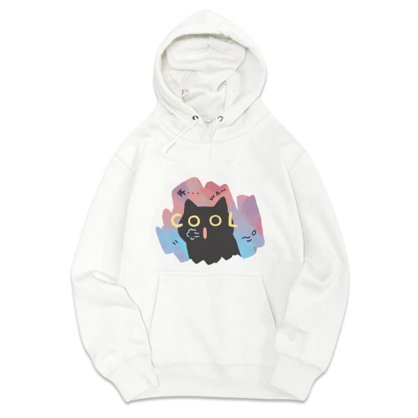 黑貓-COOL 重磅刷毛連帽T