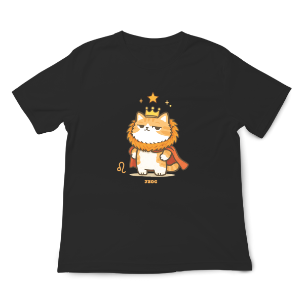 貓咪十二星座-獅子座 印花短袖 柴犬,貓咪,T恤,百搭,網路購物,萌經濟,可愛,卡通,狗狗,凱蒂貓