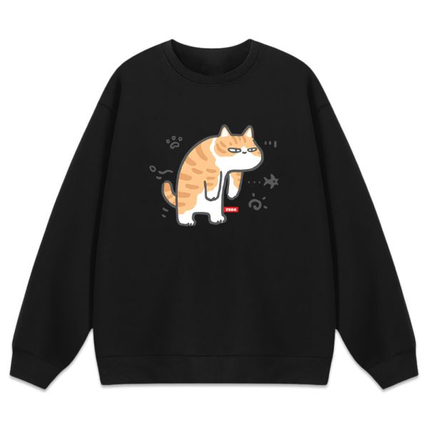 貓咪-過勞 重磅刷毛大學T 柴犬,貓咪,T恤,百搭,網路購物,萌經濟,可愛,卡通,狗狗,凱蒂貓