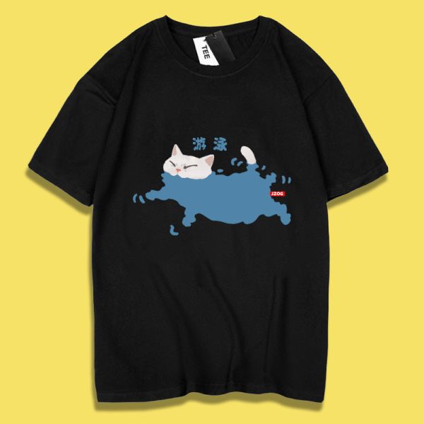 White Cat Swimming Tee White Cat Swimming Tee