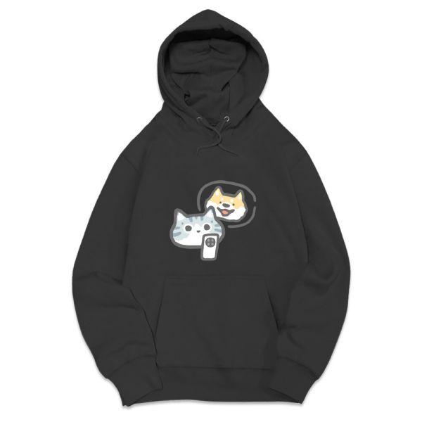 貓咪&柴犬-我想你了 重磅刷毛連帽T