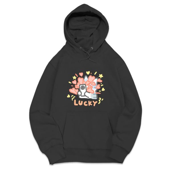 貓咪-HAPPY & LUCKY  重磅刷毛連帽T 