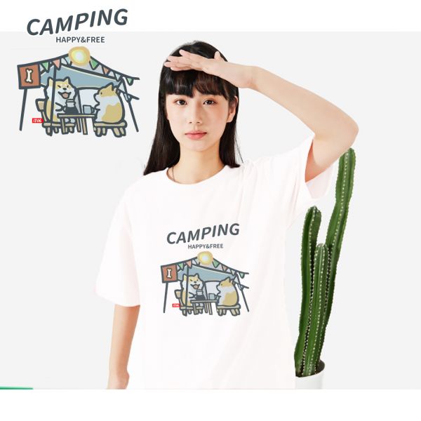 Shiba Inu & Corgi Camping Tee Shiba Inu & Corgi Camping Tee