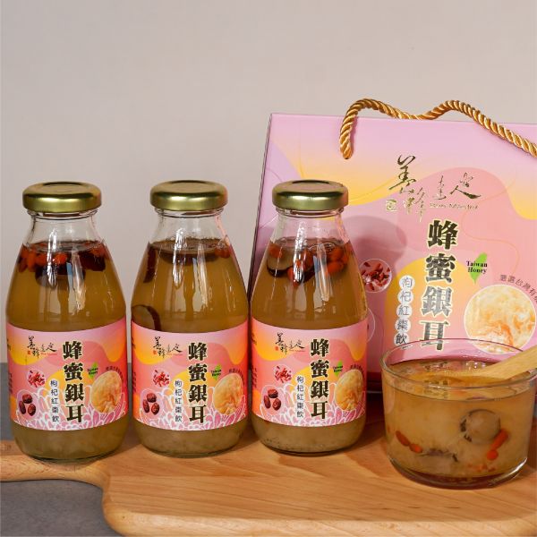 蜂蜜銀耳枸杞紅棗飲(瓶裝)3入 養蜂達人,志城養蜂場,蜂蜜,蜂蜜禮盒,團購,宅配,台中蜂蜜,比賽蜂蜜,蜂王乳,蜂花粉,龍眼蜜,荔枝蜜,百花蜜,特等蜂蜜, 蜂蜜銀耳枸杞紅棗飲